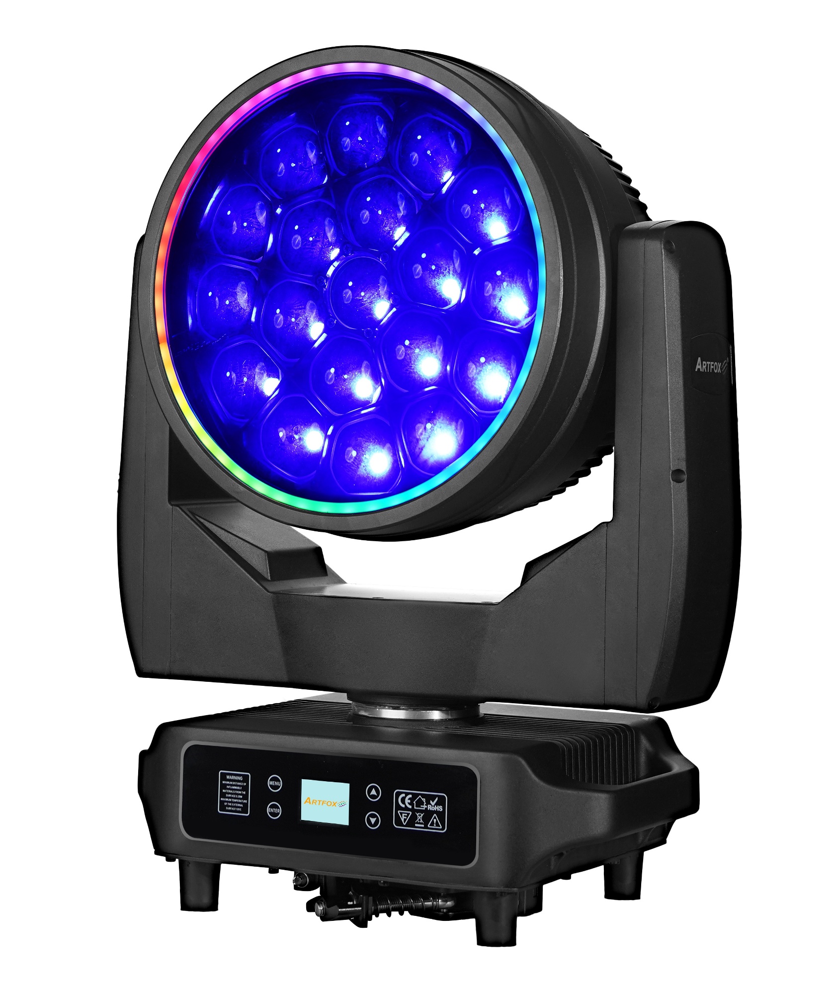 LED Moving Head:Beam Wash 2-in-1, 19x40w RGBW, Pixel Tech, IP65 outdoor, LED Ring